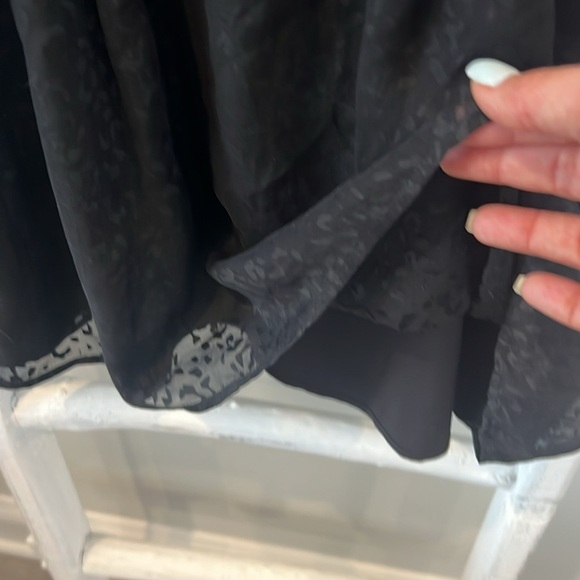 Theory black silk halter neck patterned side zip slip dress size 4 - Picture 7 of 10